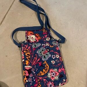 Vera Bradley Blue and Pink Floral Crossbody Bag